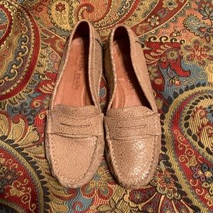 Gentle Souls gold metallic loafers